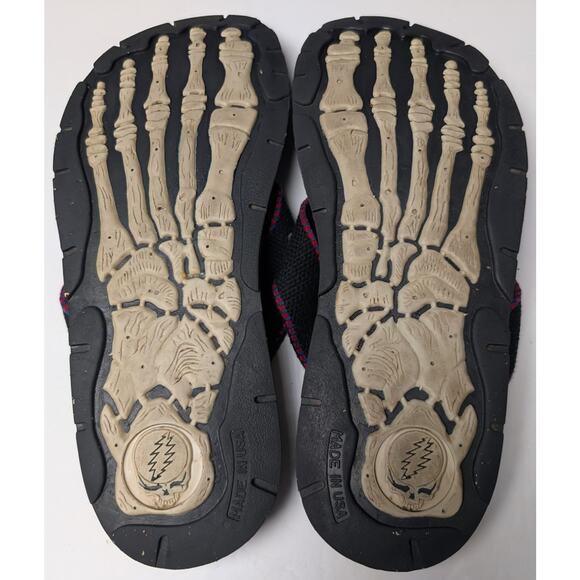 Vtg Dead Tread Grateful Dead Sandals MENS SIZE 10 Black Red Blue Trim Skeleton main image 4